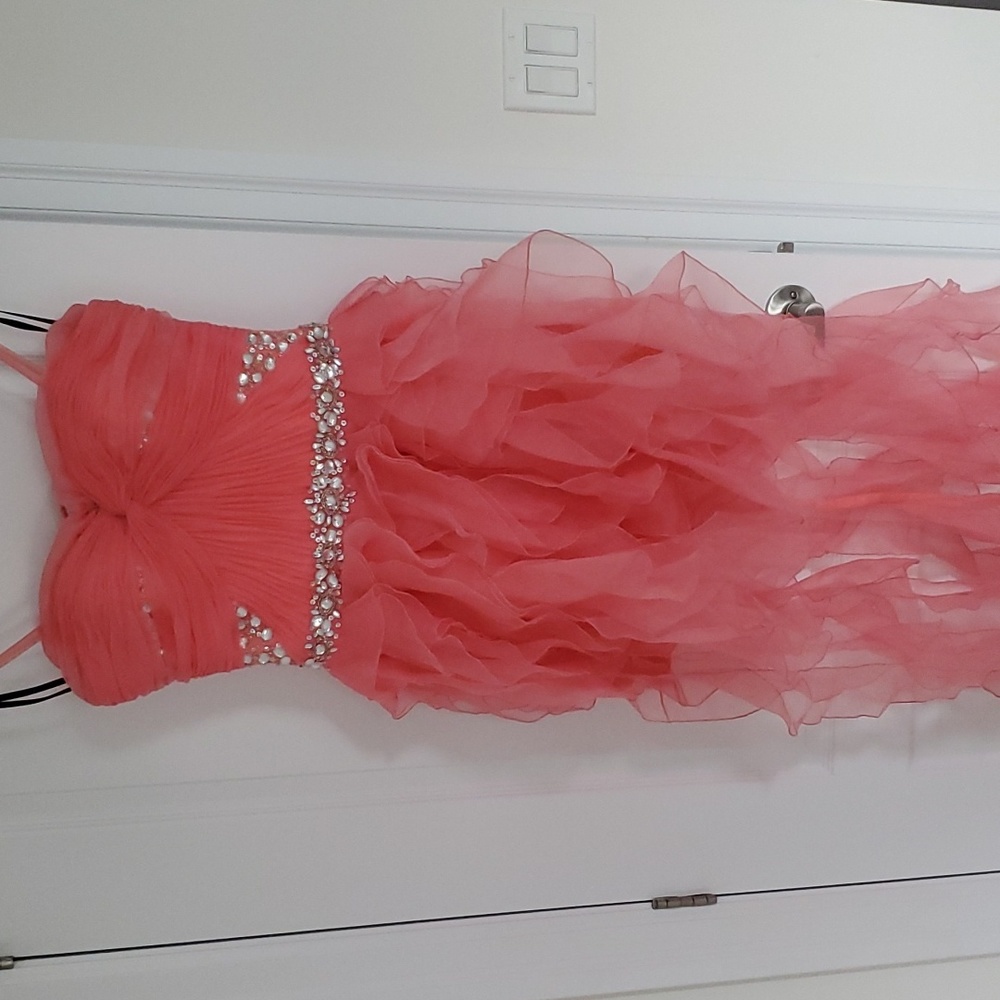 Pink High-Low Frilled Dress